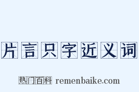 片言只字近义词是什么意思的图片